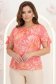 Bluza dama din voal roz cu maneca scurta cu un croi larg - StarShinerS 1 - StarShinerS.ro