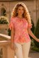 Bluza dama din voal roz cu maneca scurta cu un croi larg - StarShinerS 3 - StarShinerS.ro