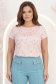 Bluza dama din viscoza roz pudra cu maneca scurta si croi larg 1 - StarShinerS.ro