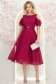 Rochie din voal cu fir lame zmeura midi in clos - StarShinerS 3 - StarShinerS.ro