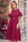 Rochie din voal cu fir lame zmeura midi in clos - StarShinerS 1 - StarShinerS.ro