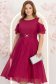 Rochie din voal cu fir lame zmeura midi in clos - StarShinerS 1 - StarShinerS.ro