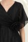 Rochie din voal cu fir lame neagra midi in clos cu brosa - StarShinerS 5 - StarShinerS.ro