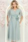 Rochie din voal cu fir lame mint midi in clos cu brosa - StarShinerS 3 - StarShinerS.ro