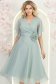 Rochie din voal cu fir lame mint midi in clos cu brosa - StarShinerS 1 - StarShinerS.ro
