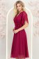 Rochie din voal cu fir lame zmeura midi in clos cu brosa - StarShinerS 2 - StarShinerS.ro