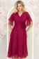 Rochie din voal cu fir lame zmeura midi in clos cu brosa - StarShinerS 3 - StarShinerS.ro