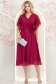 Rochie din voal cu fir lame zmeura midi in clos cu brosa - StarShinerS 4 - StarShinerS.ro