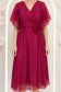 Rochie din voal cu fir lame zmeura midi in clos cu brosa - StarShinerS 6 - StarShinerS.ro