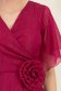 Rochie din voal cu fir lame zmeura midi in clos cu brosa - StarShinerS 5 - StarShinerS.ro