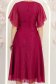 Rochie din voal cu fir lame zmeura midi in clos cu brosa - StarShinerS 7 - StarShinerS.ro