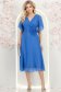 Rochie din voal cu fir lame albastra-deschis midi in clos cu brosa - StarShinerS 4 - StarShinerS.ro