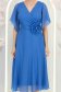 Rochie din voal cu fir lame albastra-deschis midi in clos cu brosa - StarShinerS 6 - StarShinerS.ro