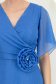 Rochie din voal cu fir lame albastra-deschis midi in clos cu brosa - StarShinerS 5 - StarShinerS.ro