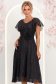 Rochie din voal si fir lame neagra midi in clos cu brosa - StarShinerS 1 - StarShinerS.ro