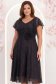Rochie din voal si fir lame neagra midi in clos cu brosa - StarShinerS 1 - StarShinerS.ro