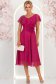 Rochie din voal si fir lame zmeura midi in clos cu brosa - StarShinerS 2 - StarShinerS.ro
