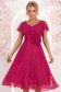Rochie din voal si fir lame zmeura midi in clos cu brosa - StarShinerS 1 - StarShinerS.ro