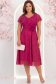Rochie din voal si fir lame zmeura midi in clos cu brosa - StarShinerS 1 - StarShinerS.ro