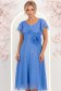 Rochie din voal si fir lame albastra-deschis midi in clos cu brosa - StarShinerS 3 - StarShinerS.ro