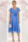 Rochie din voal si fir lame albastra-deschis midi in clos cu brosa - StarShinerS 1 - StarShinerS.ro