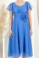 Rochie din voal si fir lame albastra-deschis midi in clos cu brosa - StarShinerS 5 - StarShinerS.ro
