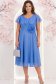 Rochie din voal si fir lame albastra-deschis midi in clos cu brosa - StarShinerS 1 - StarShinerS.ro