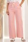 Pantaloni din bumbac roz pudra cu un croi drept si buzunare laterale 4 - StarShinerS.ro