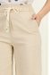 Pantaloni din bumbac bej cu un croi drept si buzunare laterale 4 - StarShinerS.ro