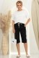 Pantaloni din bumbac negri până la genunchi skinny cu buzunare 2 - StarShinerS.ro