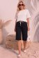 Pantaloni din bumbac negri până la genunchi skinny cu buzunare 2 - StarShinerS.ro