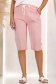 Pantaloni din bumbac roz pudra până la genunchi skinny cu buzunare 1 - StarShinerS.ro