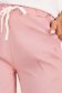 Pantaloni din bumbac roz pudra până la genunchi skinny cu buzunare 5 - StarShinerS.ro