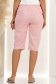Pantaloni din bumbac roz pudra până la genunchi skinny cu buzunare 4 - StarShinerS.ro