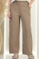 Pantaloni din bumbac bej cu un croi drept si buzunare laterale 1 - StarShinerS.ro