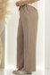 Pantaloni din bumbac bej cu un croi drept si buzunare laterale 3 - StarShinerS.ro
