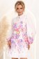 Rochie din bumbac mov scurta in clos cu imprimeu floral si curea 2 - StarShinerS.ro