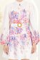 Rochie din bumbac mov scurta in clos cu imprimeu floral si curea 5 - StarShinerS.ro