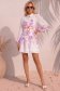Rochie din bumbac mov scurta in clos cu imprimeu floral si curea 2 - StarShinerS.ro