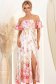Rochie din satin roz lunga in clos cu umerii goi 2 - StarShinerS.ro