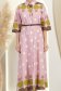 Rochie din bumbac roz in clos midi cu accesoriu tip curea 5 - StarShinerS.ro
