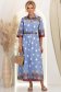 Rochie din bumbac albastra-deschis in clos midi cu accesoriu tip curea 1 - StarShinerS.ro