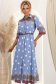 Rochie din bumbac albastra-deschis in clos midi cu accesoriu tip curea 3 - StarShinerS.ro