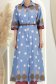 Rochie din bumbac albastra-deschis in clos midi cu accesoriu tip curea 5 - StarShinerS.ro