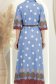 Rochie din bumbac albastra-deschis in clos midi cu accesoriu tip curea 6 - StarShinerS.ro