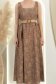 Rochie din bumbac maro lunga clos cu elastic in talie si buzunare laterale 4 - StarShinerS.ro