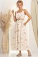 Rochie din bumbac crem lunga clos cu elastic in talie si buzunare laterale 2 - StarShinerS.ro