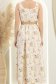 Rochie din bumbac crem lunga clos cu elastic in talie si buzunare laterale 5 - StarShinerS.ro