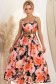 Rochie din bumbac neagra lunga clos cu elastic in talie cu buzunare laterale si curea 1 - StarShinerS.ro