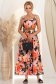Rochie din bumbac neagra lunga clos cu elastic in talie cu buzunare laterale si curea 3 - StarShinerS.ro
